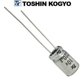 1AUTSJ221M0: 220uF 10Vdc Toshin Jovial UTSJ Electrolytic Capacitor