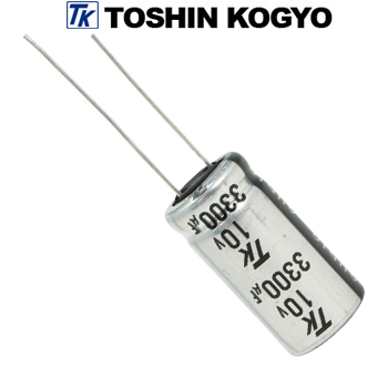 1AUTSJ332M0: 3300uF 10Vdc Toshin Jovial UTSJ Electrolytic Capacitor