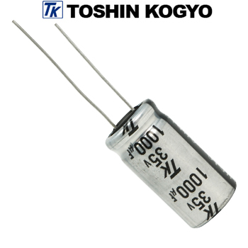 1VUTSJ102M0: 1000uF 35Vdc Toshin Jovial UTSJ Electrolytic Capacitor