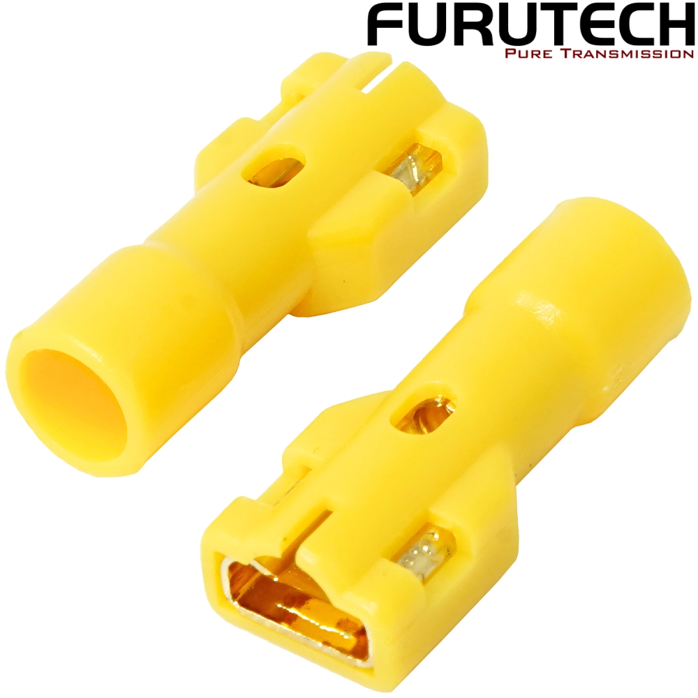 FT-210(G): Furutech FT-210 Pure Copper Gold-plated 6.6mm Insulated Push-on Terminals (pair)