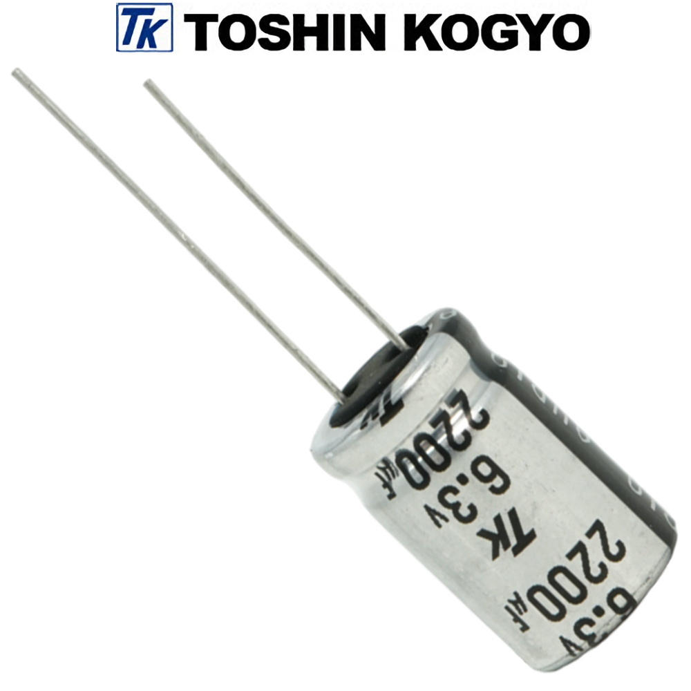 0JUTSJ222M0: 2200uF 6.3Vdc Toshin Jovial UTSJ Electrolytic Capacitor