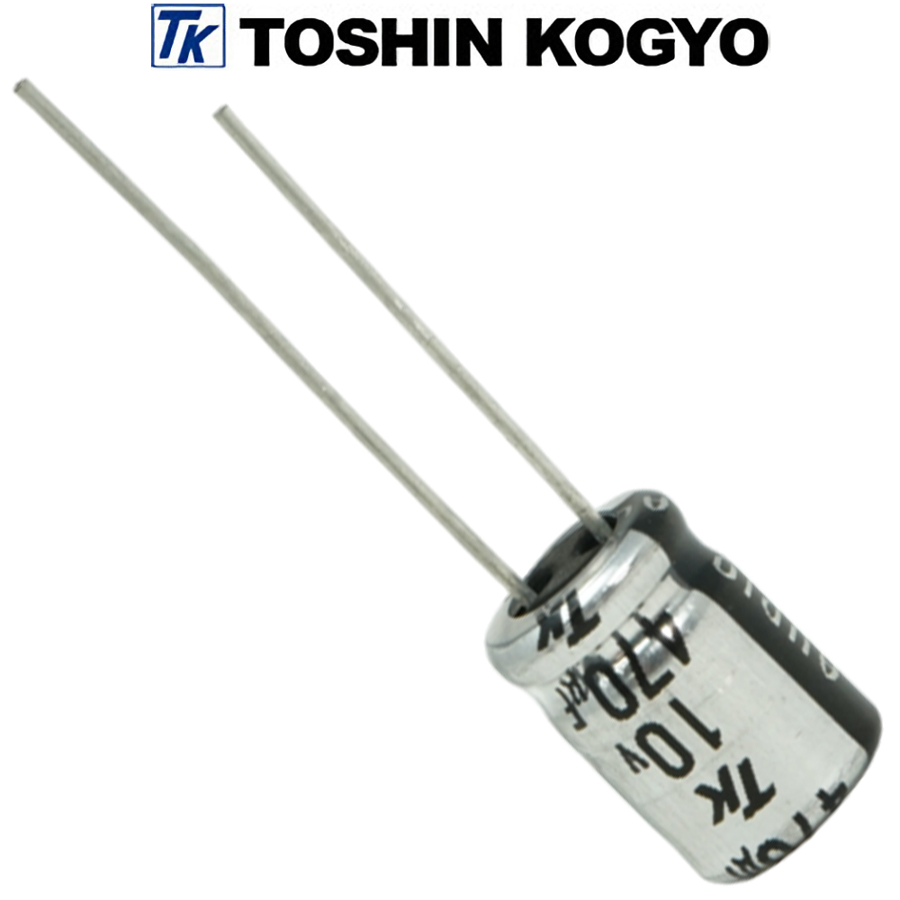 1AUTSJ471M0: 470uF 10Vdc Toshin Jovial UTSJ Electrolytic Capacitor