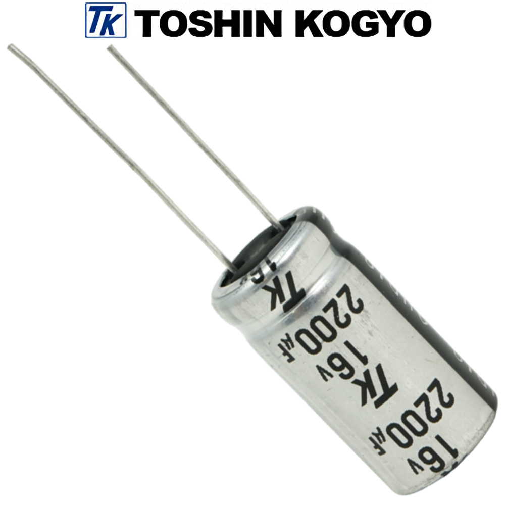 1CUTSJ222M0: 2200uF 16Vdc Toshin Jovial UTSJ Electrolytic Capacitor