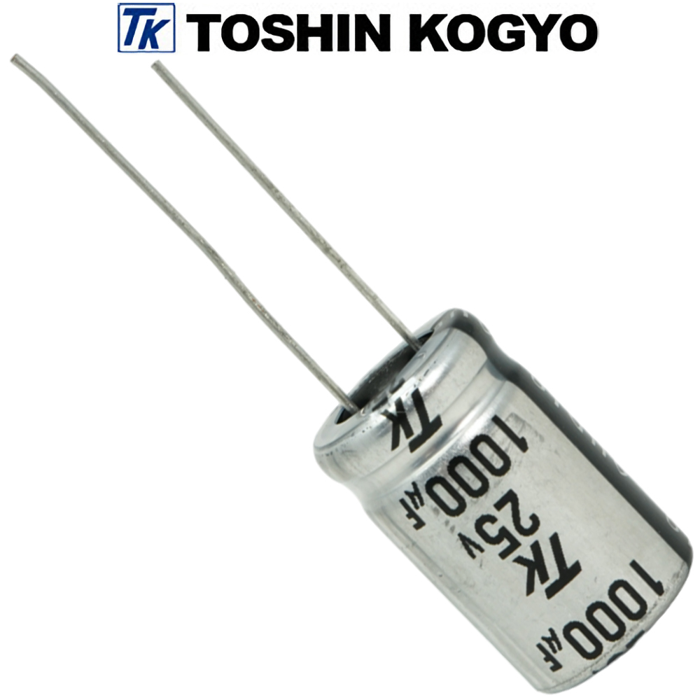 1EUTSJ102M0: 1000uF 25Vdc Toshin Jovial UTSJ Electrolytic Capacitor