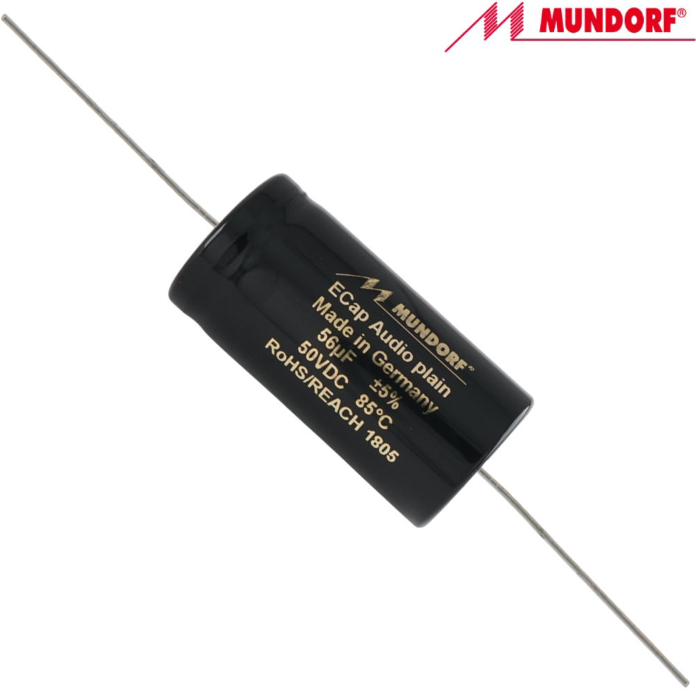 ECAP50-56: 56uF 35Vac / 50Vdc Mundorf ECap AC PLAIN electrolytic bipolar capacitor