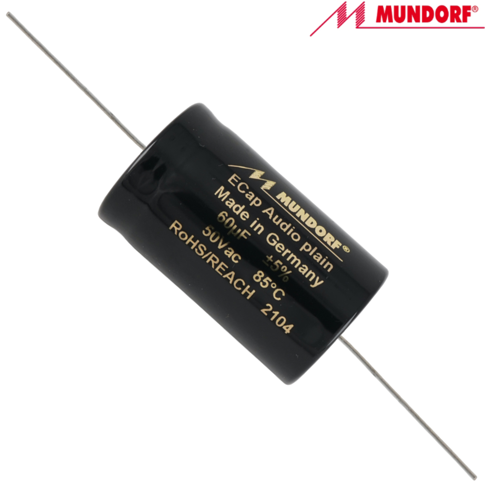 ECAP70-60: 60uF 50Vac / 70Vdc Mundorf ECap AC PLAIN electrolytic bipolar capacitor
