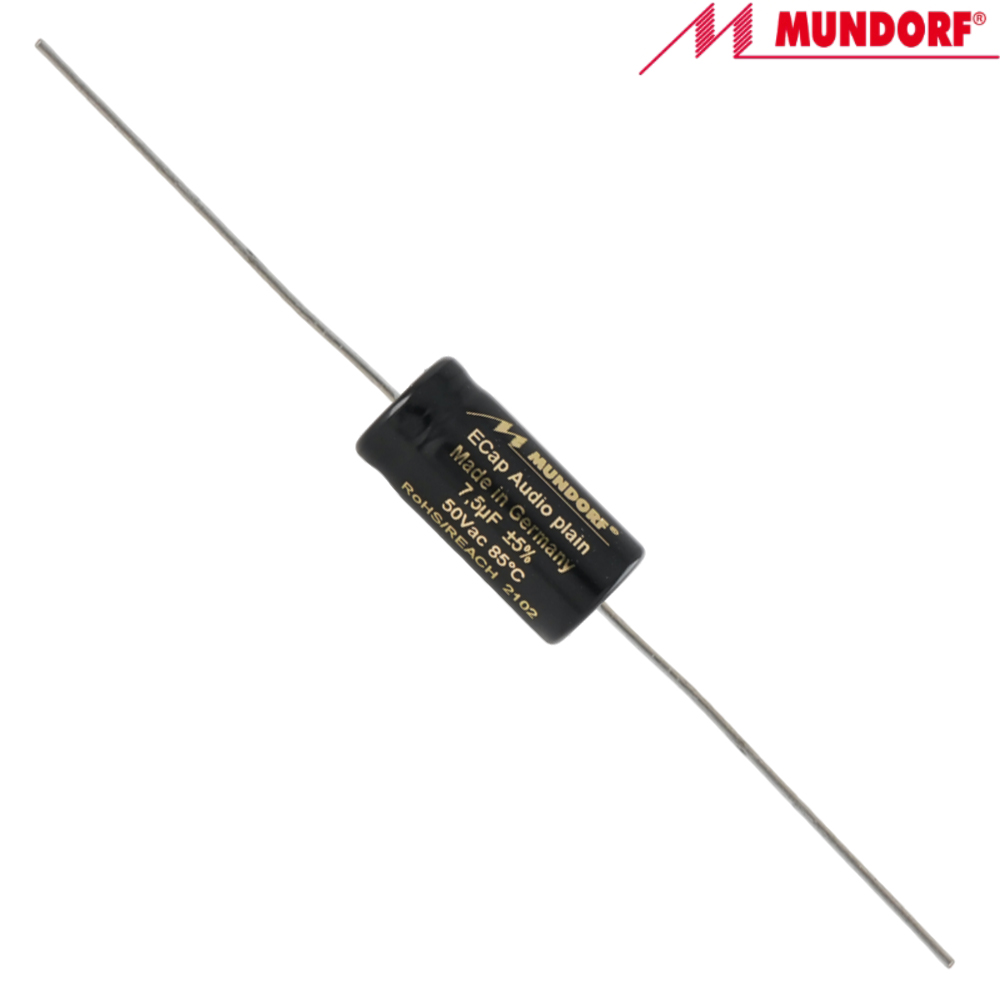 ECAP70-7.5: 7.5uF 50Vac / 70Vdc Mundorf ECap AC PLAIN electrolytic bipolar capacitor