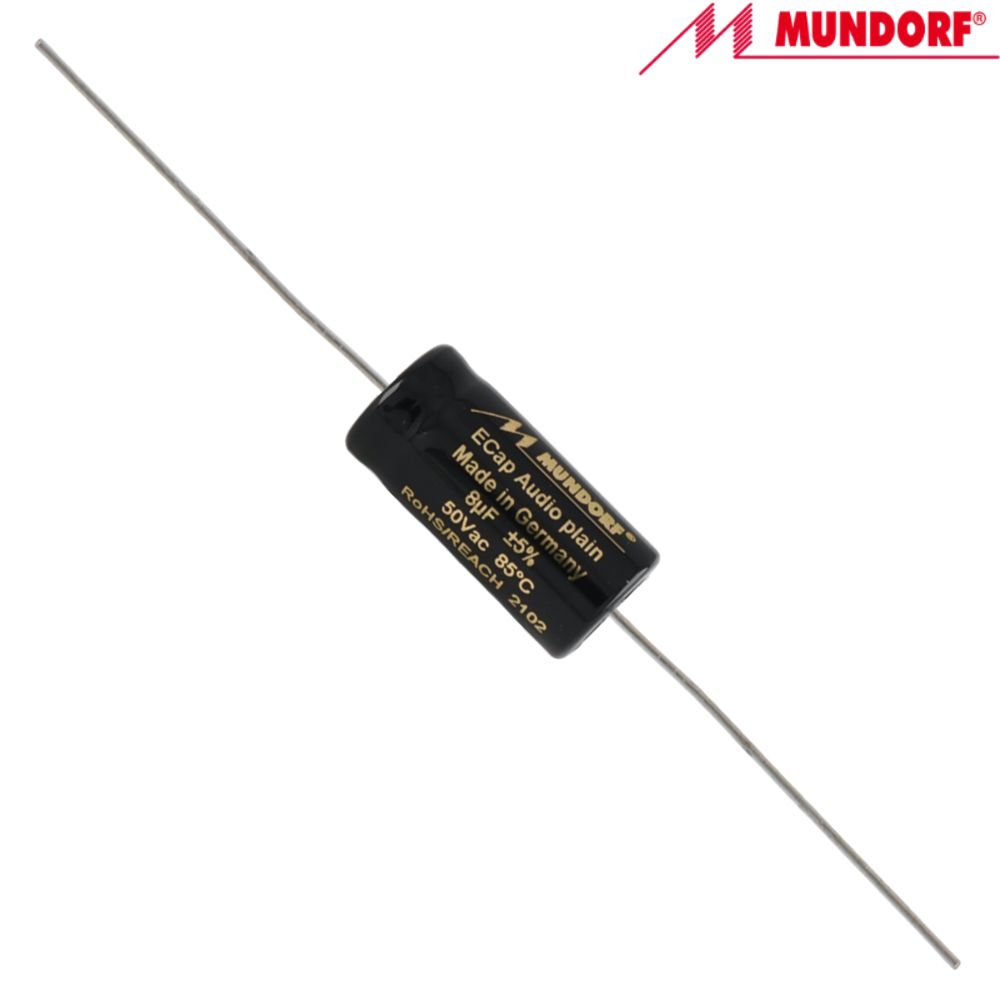 ECAP70-8.0: 8uF 50Vac / 70Vdc Mundorf ECap AC PLAIN electrolytic bipolar capacitor