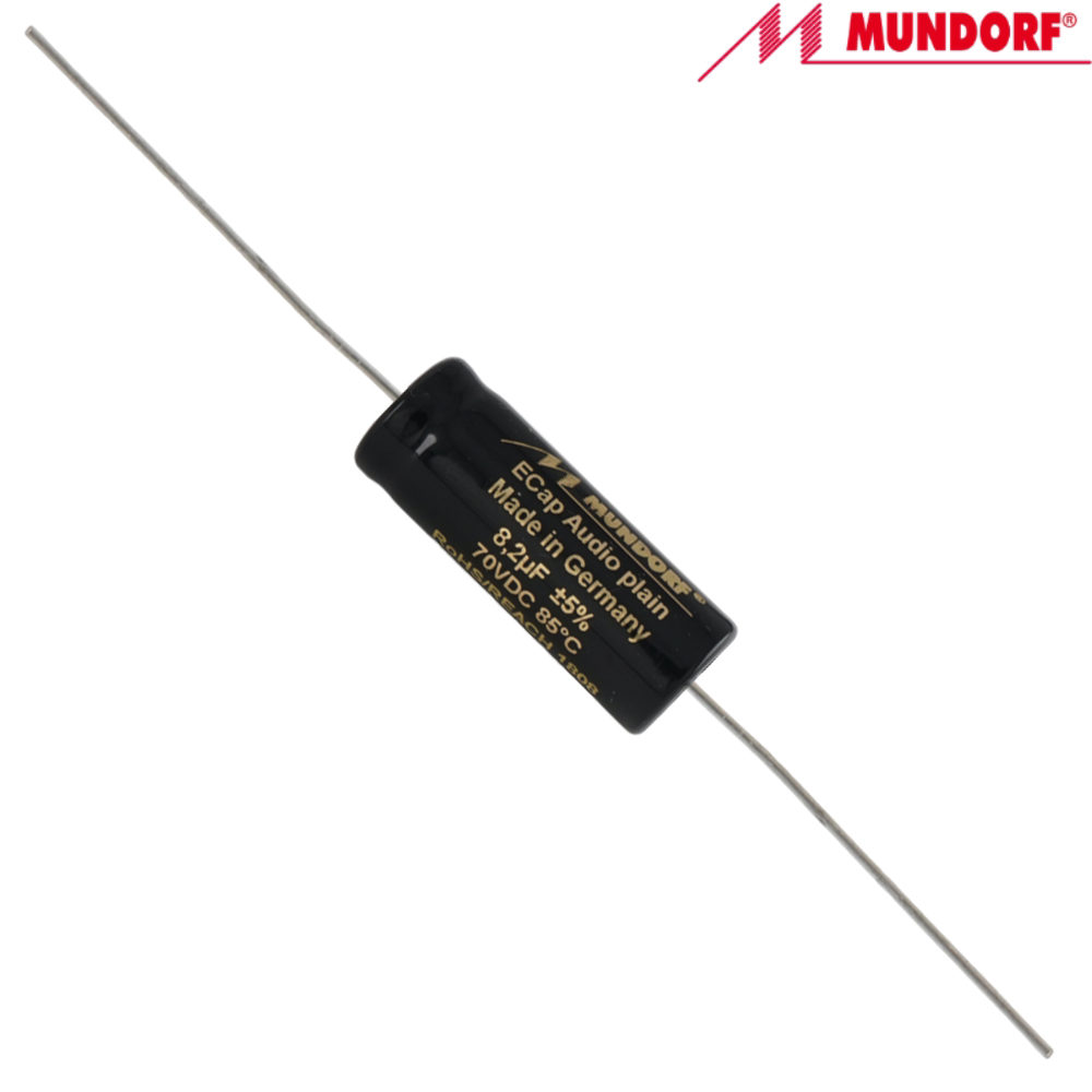 ECAP70-8.20: 8.2uF 50Vac / 70Vdc Mundorf ECap AC PLAIN electrolytic bipolar capacitor