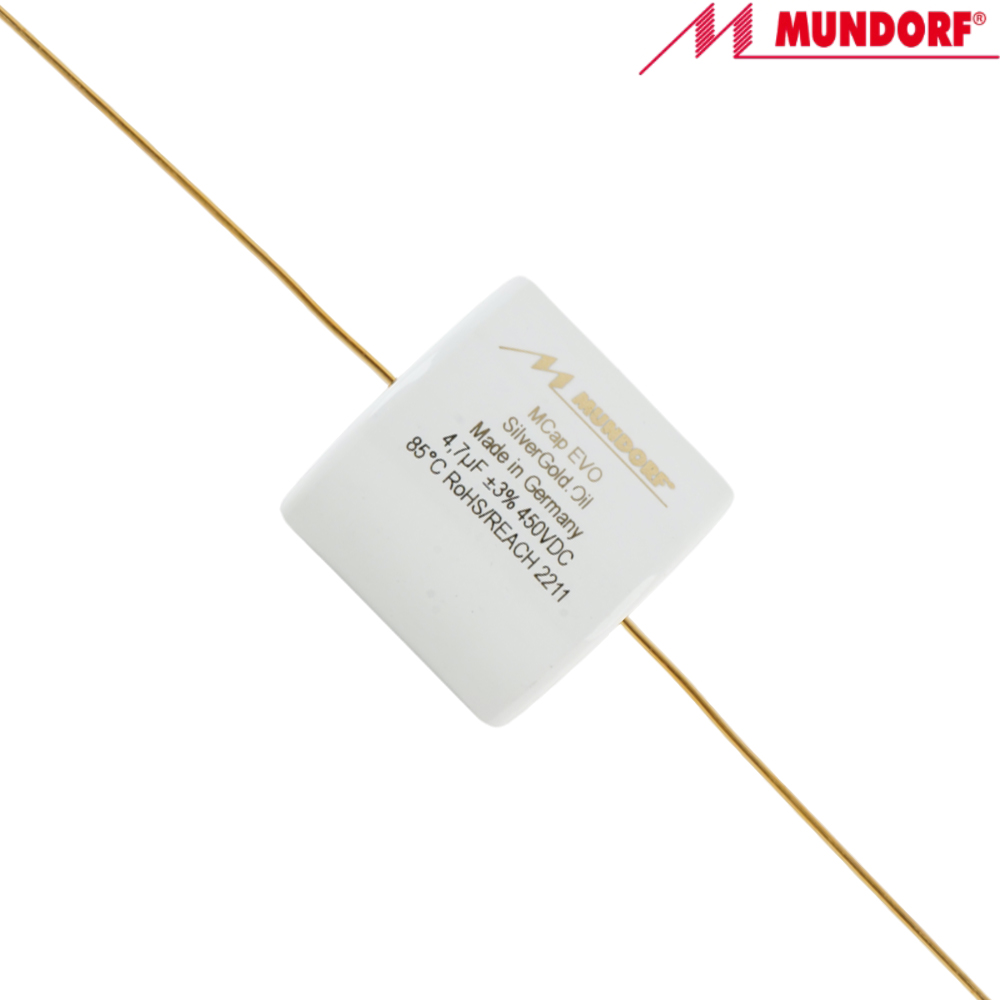 MESGO-4,70T3.450: 4.7uF 450Vdc Mundorf MCap EVO Silver Gold Oil Capacitor