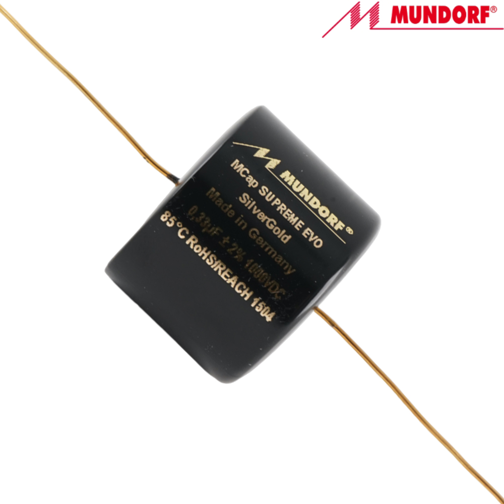 SESG-0,33T2.1000: 0.33uF 1000Vdc Mundorf MCap Supreme EVO Silver Gold Capacitor
