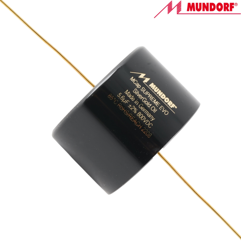 SESGO-5,6T2.800: 5.6uF 800Vdc Mundorf MCap Supreme EVO Silver Gold Oil Capacitor