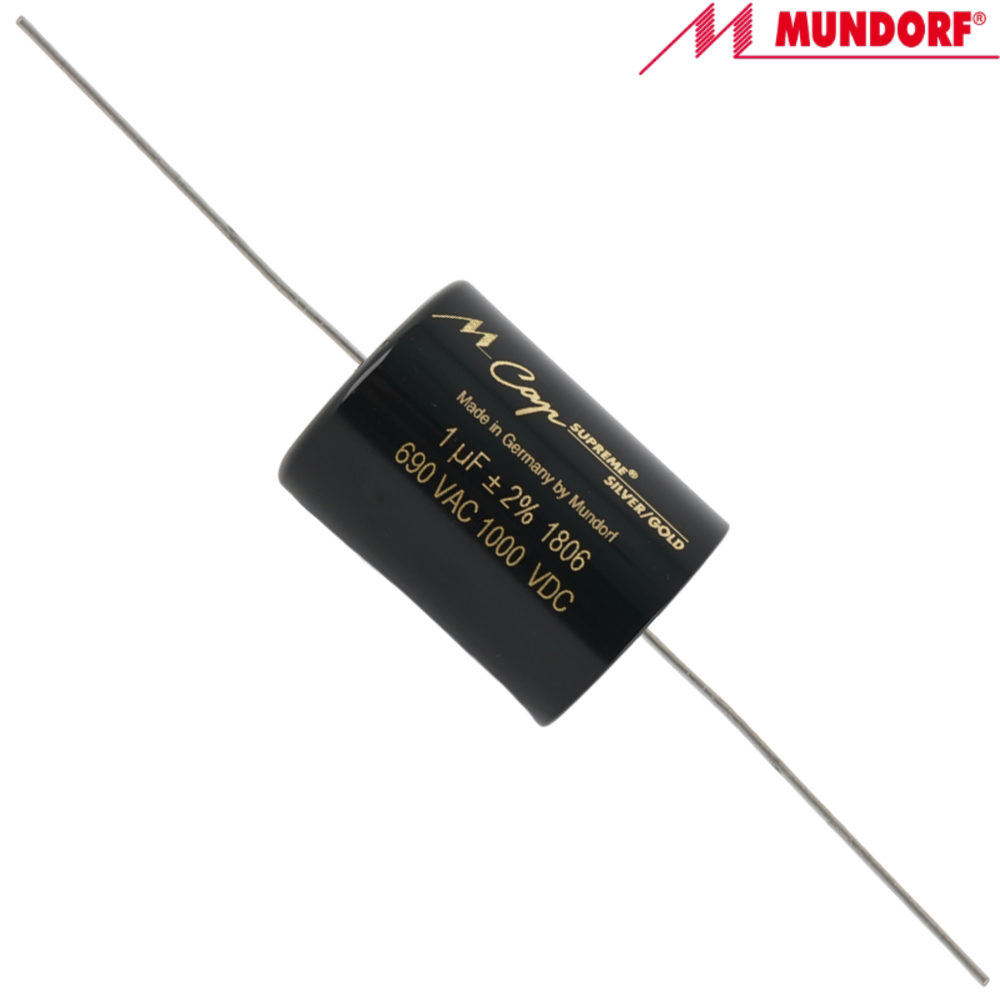 SUP.SG-1,0: 1uF 1000Vdc Mundorf MCap Supreme Silver Gold Capacitor