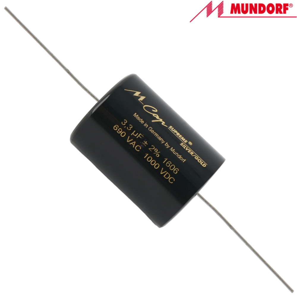 SUP.SG-3,3: 3.3uF 1000Vdc Mundorf MCap Supreme Silver Gold Capacitor