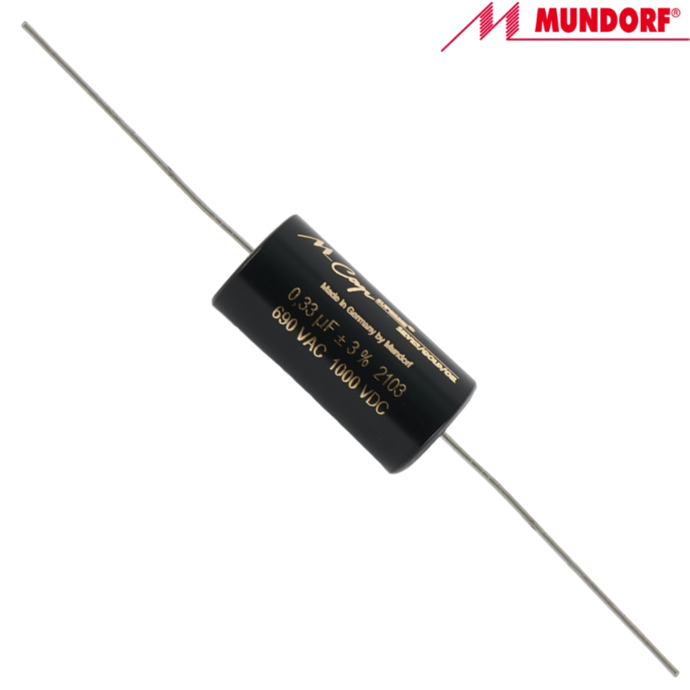 SUP.SGO-0,33: 0.33uF 1000Vdc Mundorf MCap Supreme Silver Gold Oil Capacitor