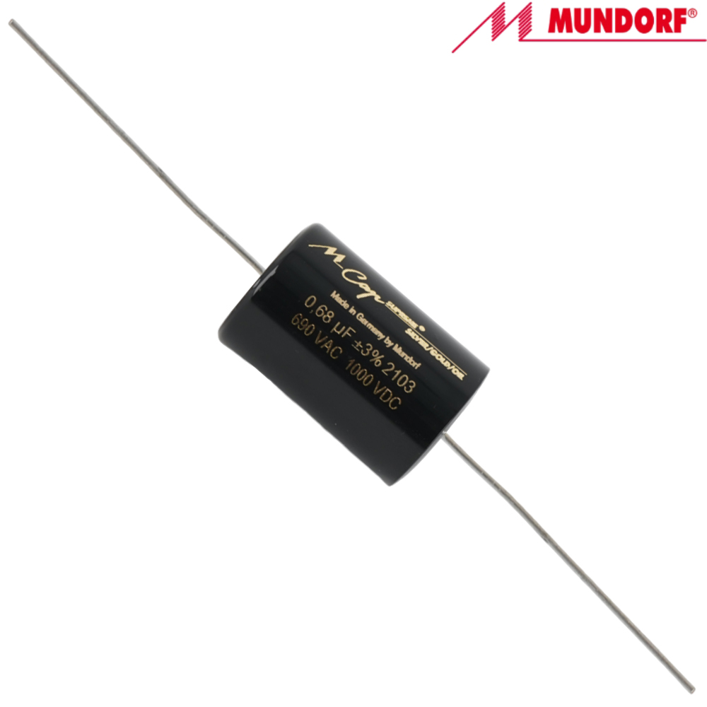 SUP.SGO-0.68: 0.68uF 1000Vdc Mundorf MCap Supreme Silver Gold Oil Capacitor - DISCONTINUED