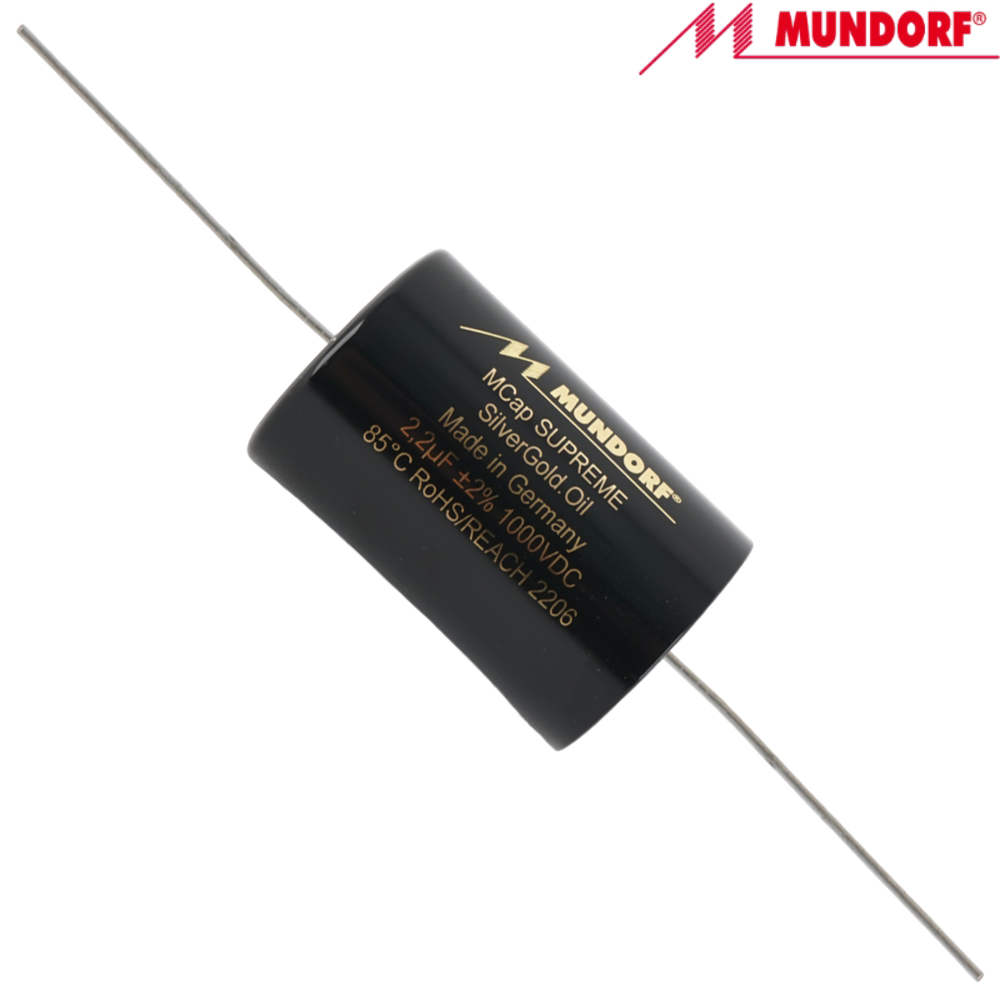 SUP.SGO-2,2: 2.2uF 1000Vdc Mundorf MCap Supreme Silver Gold Oil Capacitor