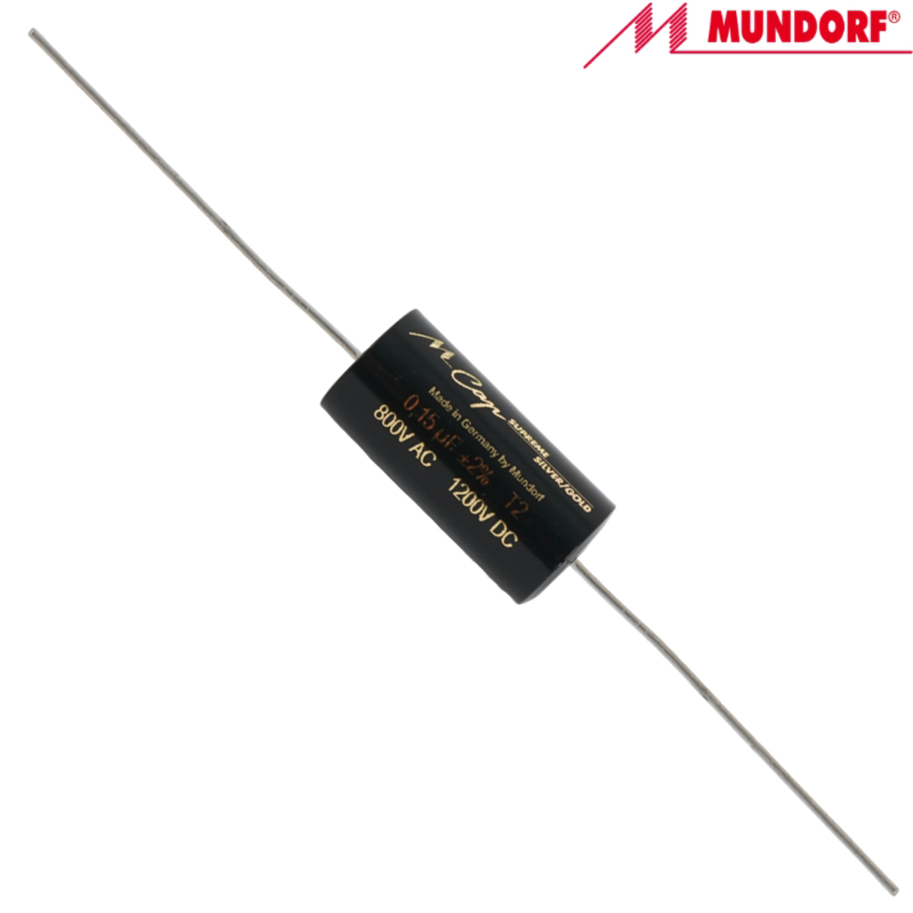 (SUPSG-130): 0.15uF 1200Vdc Mundorf MCap Supreme Silver Gold Capacitor - DISCONTINUED