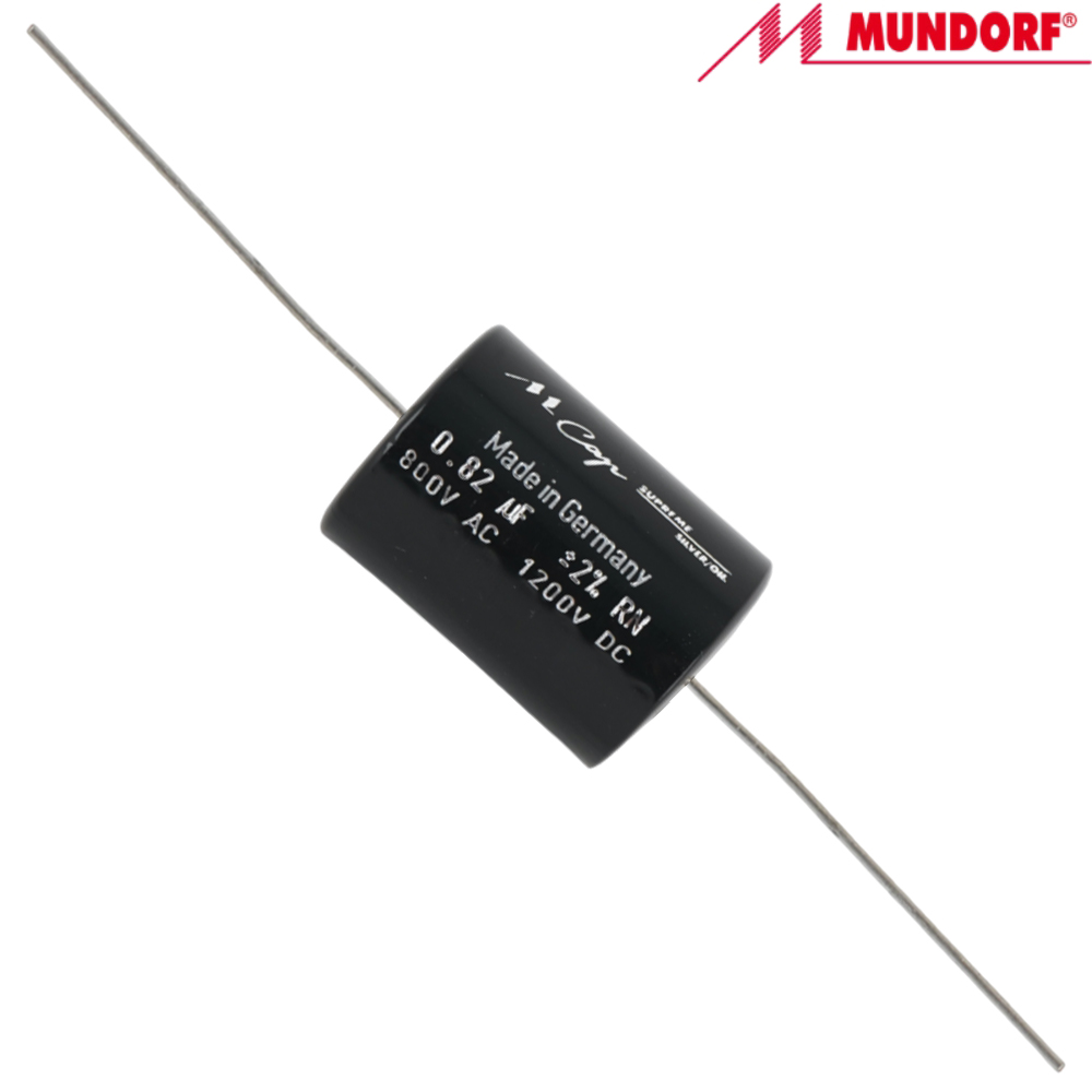 (SUPS0-140): 0.82uF 1200Vdc Mundorf MCap Supreme Silver Oil Capacitor