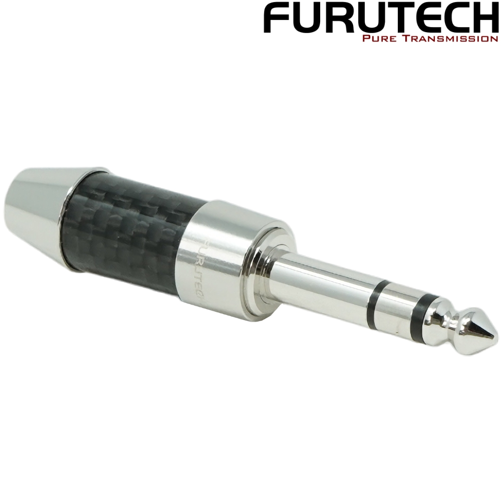 CF-763SM(R): Furutech CF-763SM Carbon Fibre 6.3mm stereo Rhodium-plated Jack Connector