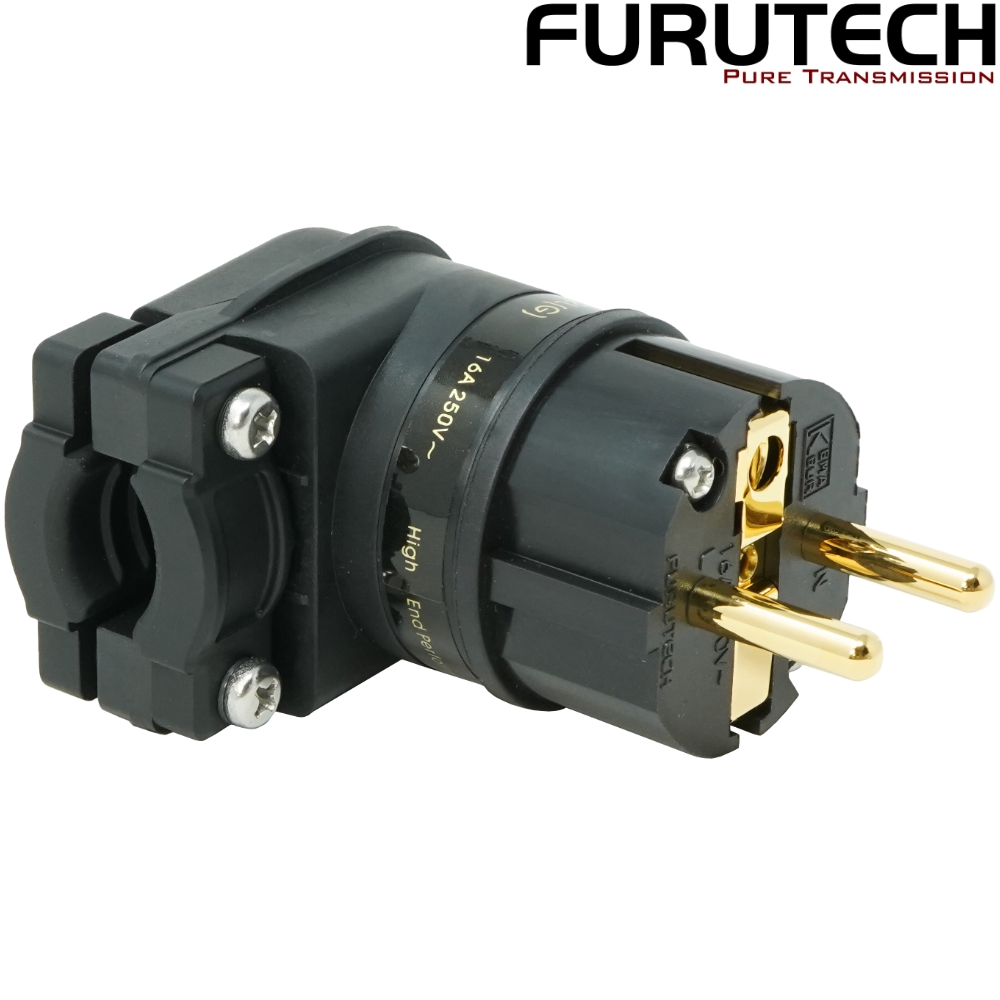 FI-E12L(G): Furutech FI-E12L Gold-plated Angled Schuko Connector