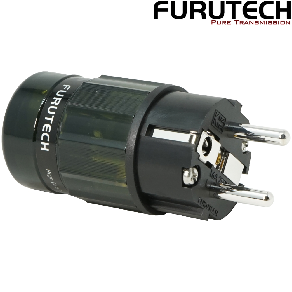 FI-E38(R): Furutech FI-E38 Pure Copper Rhodium-plated Schuko Connector