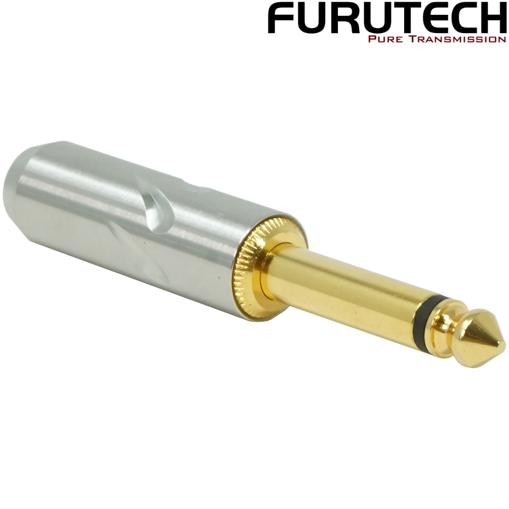 FP-Mono-63(G): Furutech FP-Mono-63 6.3mm straight mono Gold-plated Jack Connector