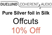 Duelund pure silver foil in silk & bare - OFFCUTS