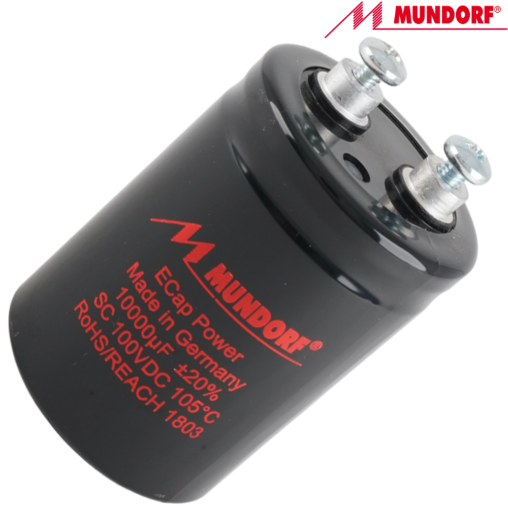 ESC100-10000: 10000uF 100Vdc Mundorf ECap Electrolytic Power Capacitor