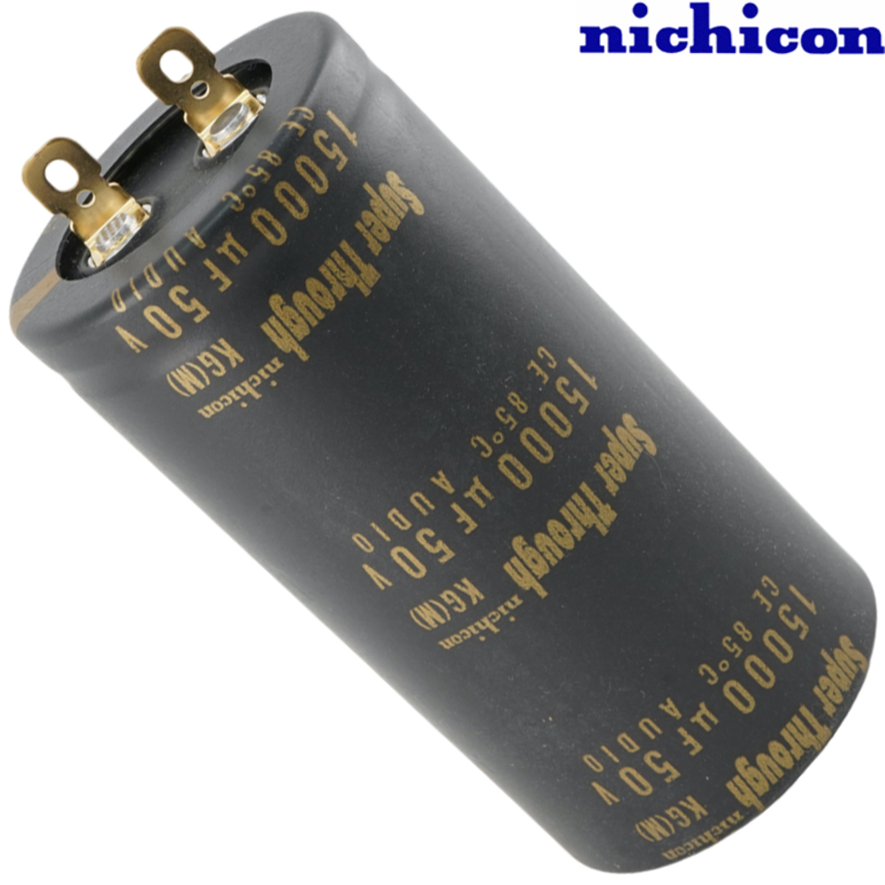 LKG1H153MKZS: 15000uF 50Vdc Nichicon KG Type III, Super Through, lug Electrolytic Capacitor