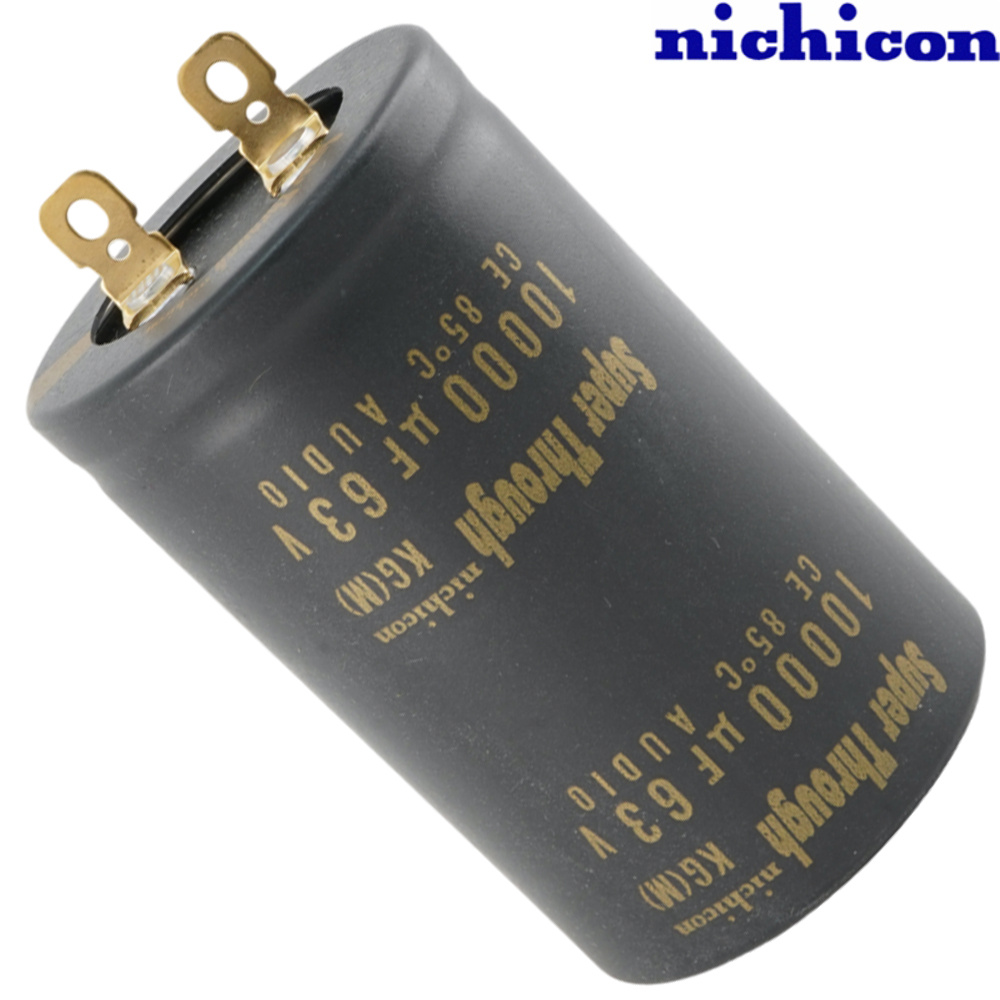 LKG1J103MKZS: 10000uF 63Vdc Nichicon KG Type III, Super Through, lug Electrolytic Capacitor