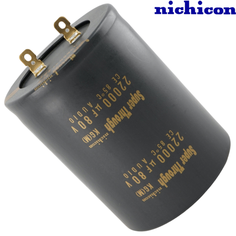 LKG1K223MKZS: 22000uF 80Vdc Nichicon KG Type III, Super Through, lug Electrolytic Capacitor