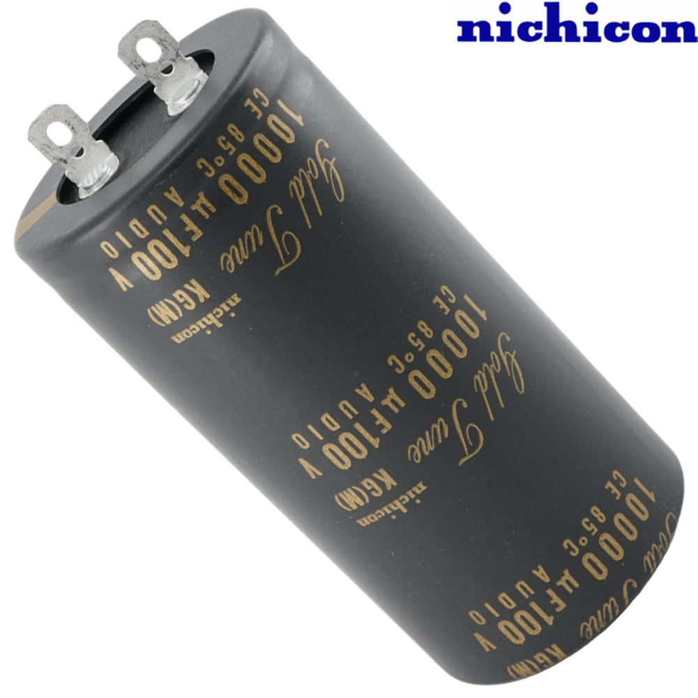 LKG2A103MKZ: 10000uF 100Vdc Nichicon KG Type II, Gold Tune, lug Electrolytic Capacitor