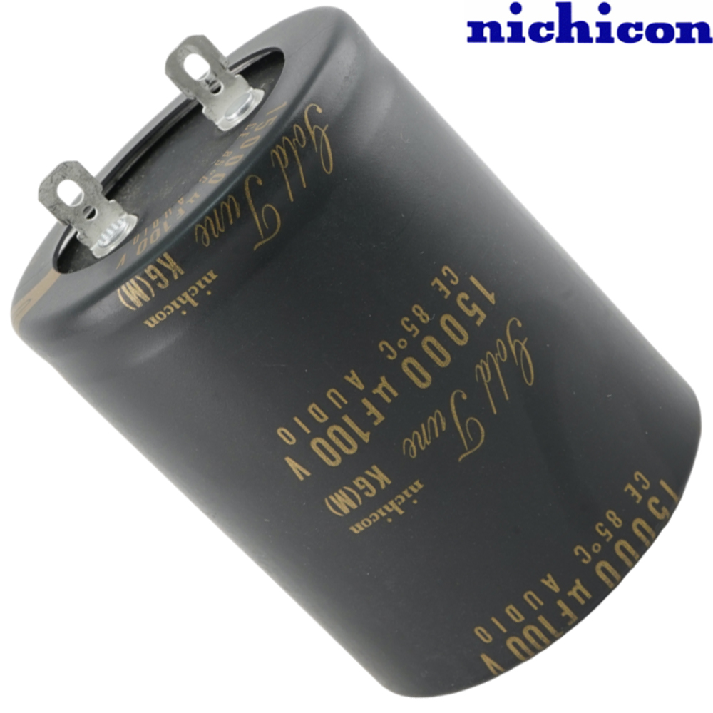 LKG2A153MKZ: 15000uF 100Vdc Nichicon KG Type II, Gold Tune, Lug Electrolytic Capacitor