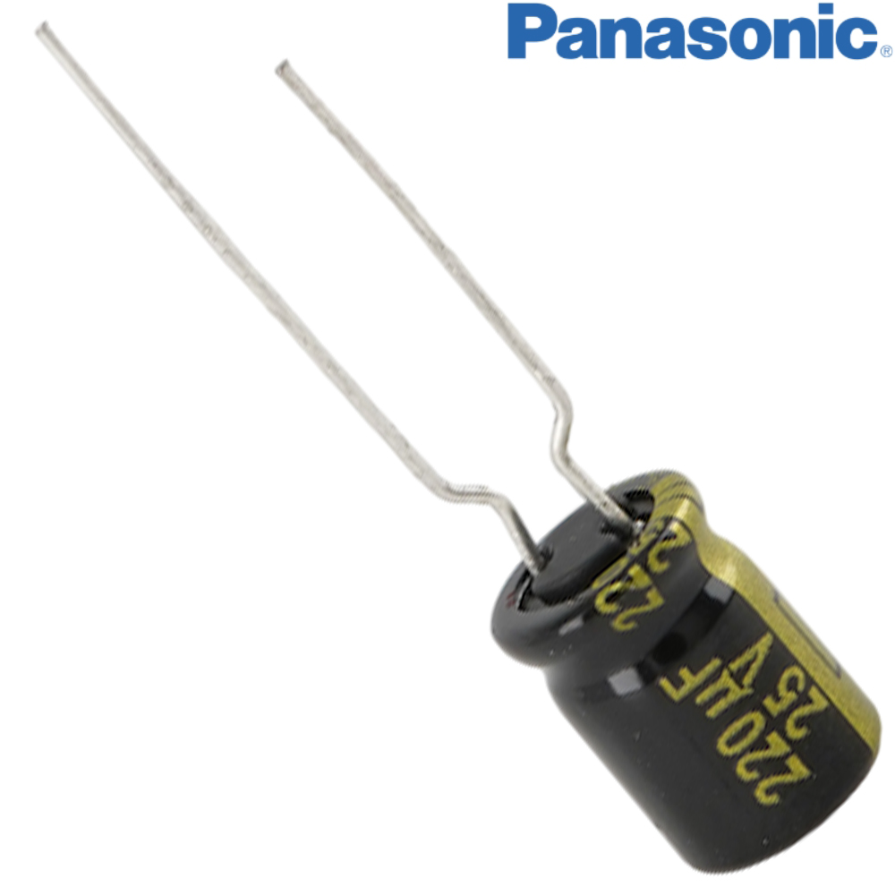 EEUFM1E221: 220uF 25Vdc Panasonic FM Electrolytic Capacitor