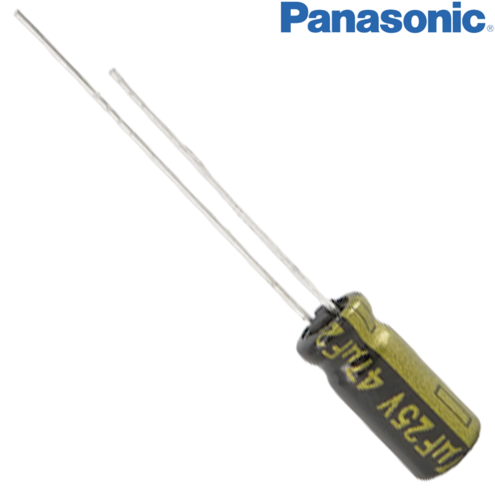 EEUFM1E470: 47uF 25Vdc Panasonic FM Electrolytic Capacitor