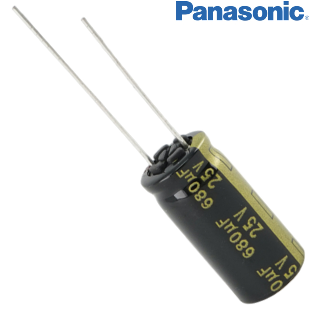 EEUFM1E681: 680uF 25Vdc Panasonic FM Electrolytic Capacitor