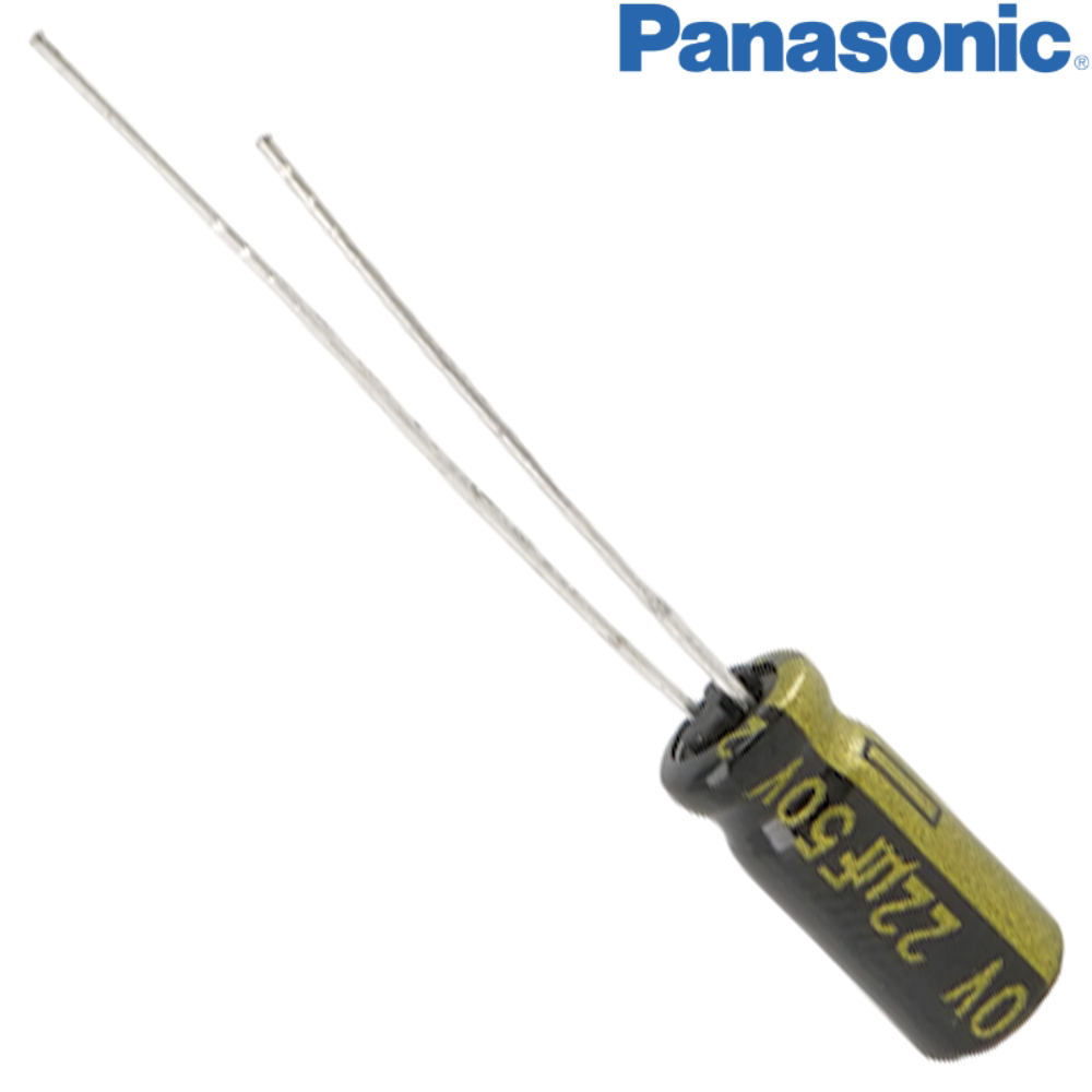 EEUFM1H220: 22uF 50Vdc Panasonic FM Electrolytic Capacitor