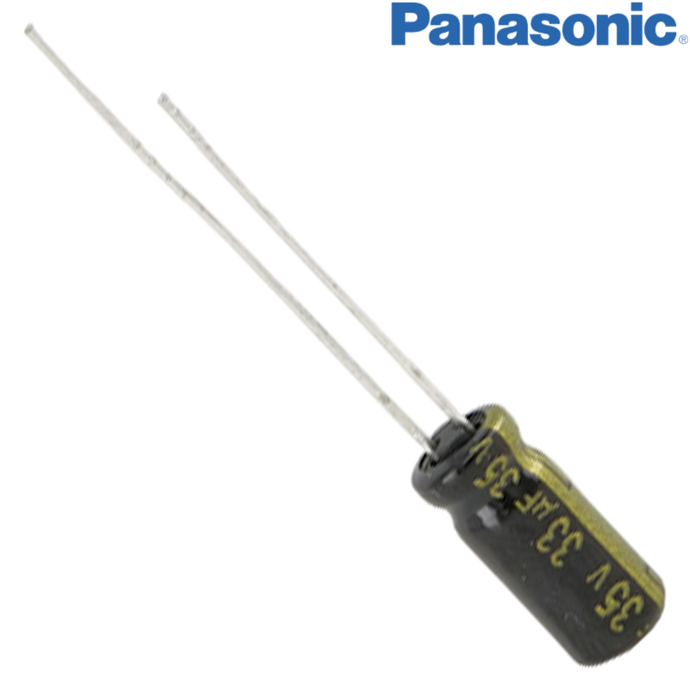 EEUFM1V330: 33uF 35Vdc Panasonic FM Electrolytic Capacitor