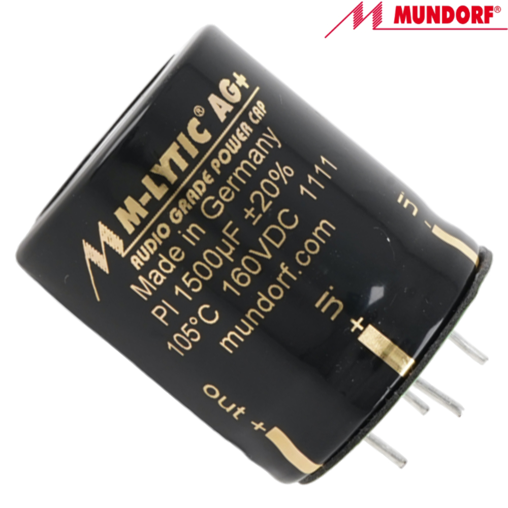 MLGO+160-1500: 1500uF 160Vdc Mundorf MLytic AG+ Electrolytic Capacitor - DISCONTINUED