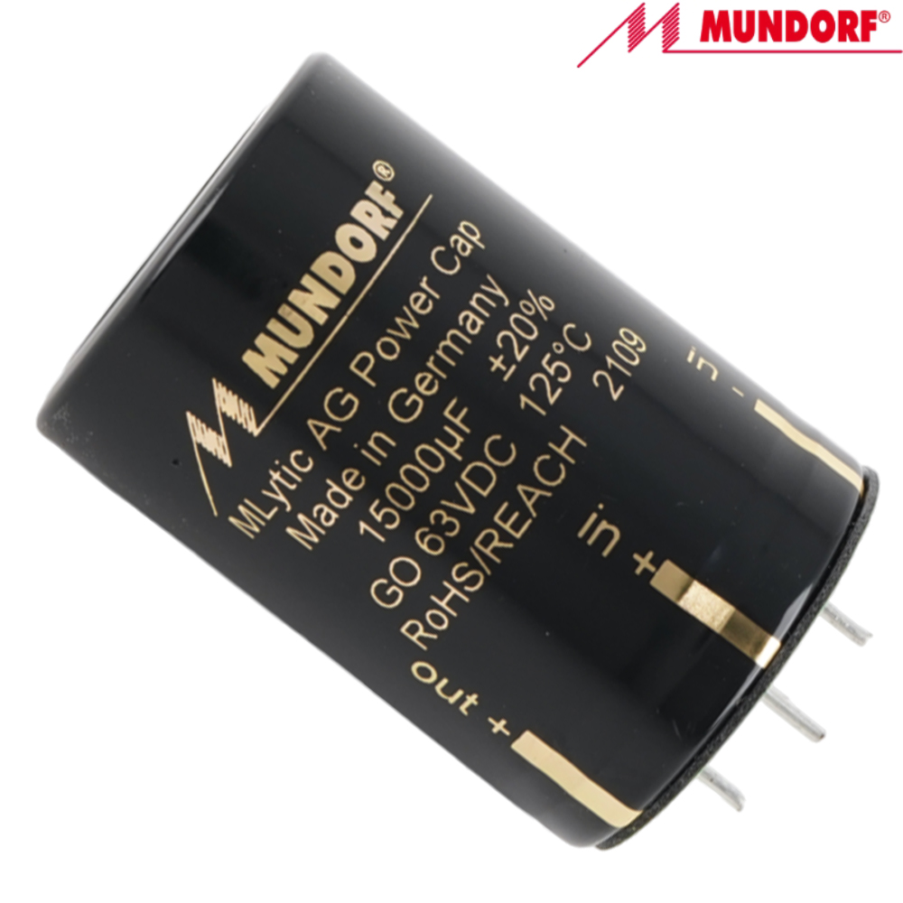 MLGO+63-15000: 15000uF 63Vdc Mundorf MLytic AG+ Electrolytic Capacitor