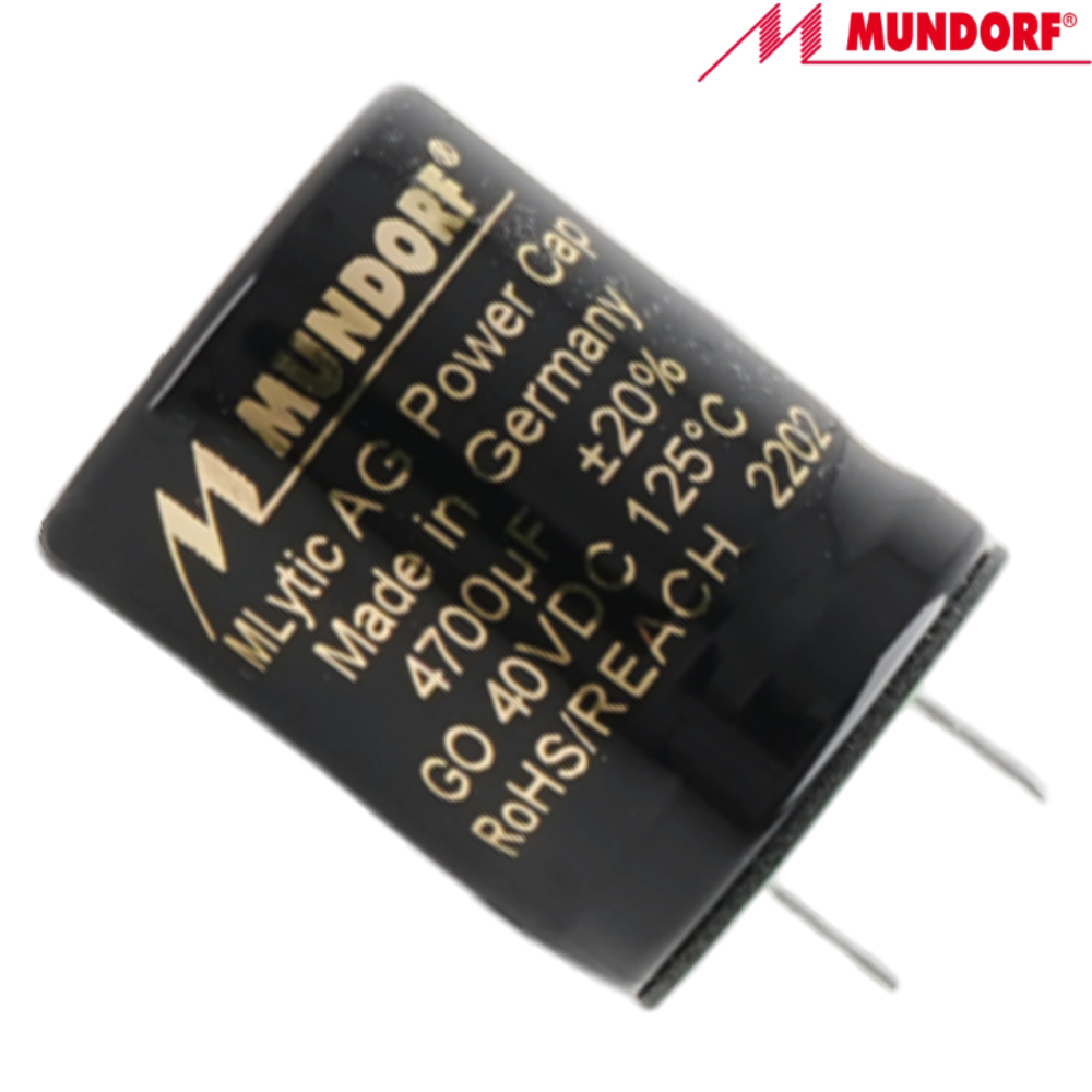 MLGO40-4700: 4700uF 40Vdc Mundorf MLytic AG Electrolytic Capacitor