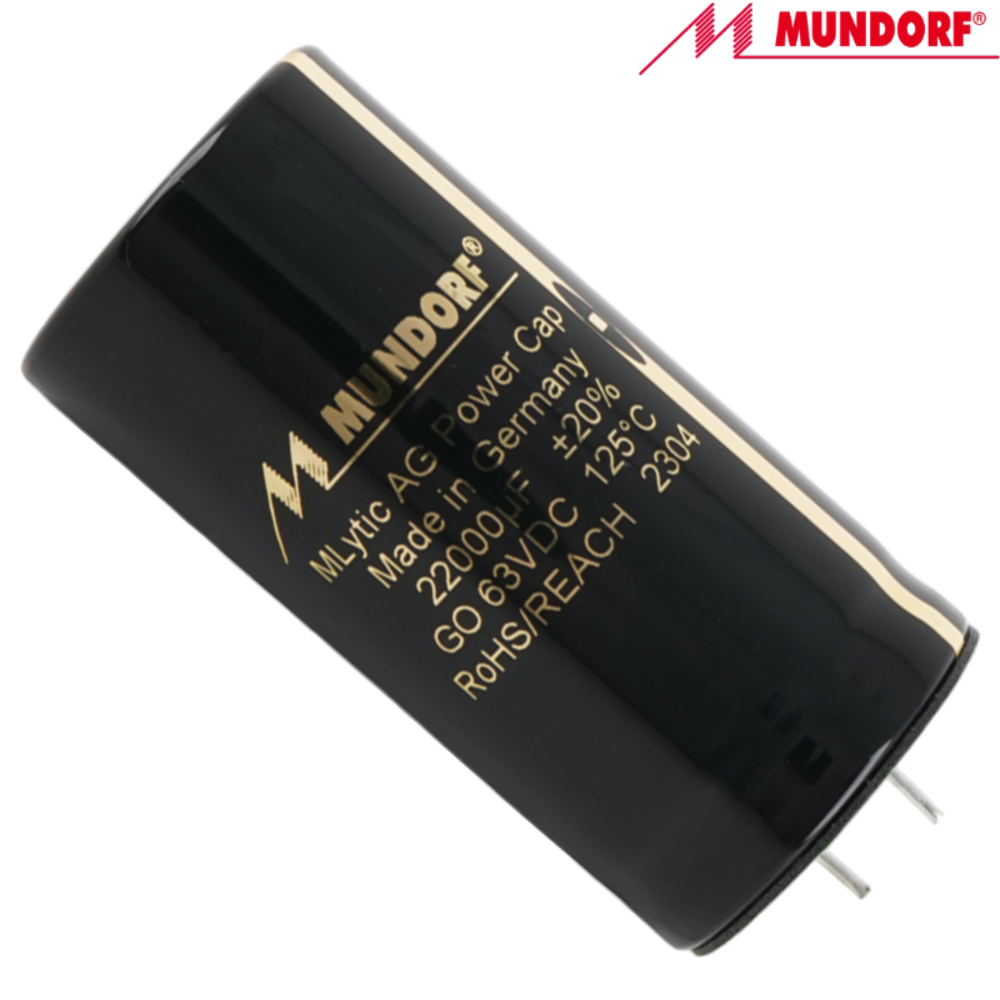 MLGO63-22000: 22000uF 63Vdc Mundorf MLytic AG Electrolytic Capacitor