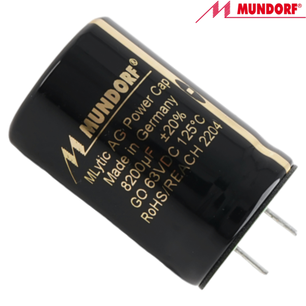 MLGO63-8200: 8200uF 63Vdc Mundorf MLytic AG Electrolytic Capacitor