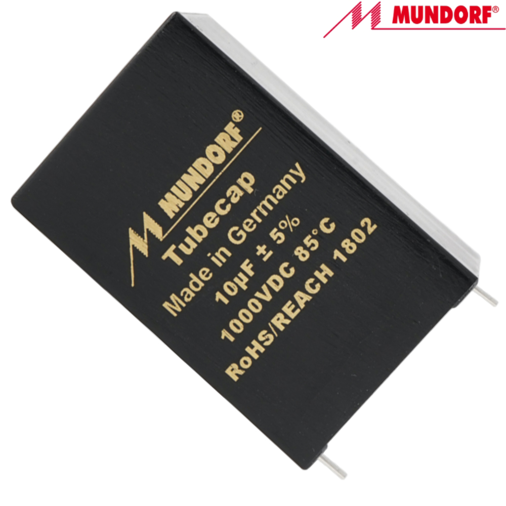 TCAP-10T5.1000: 10uF 1000Vdc Mundorf MCap TubeCap Capacitor