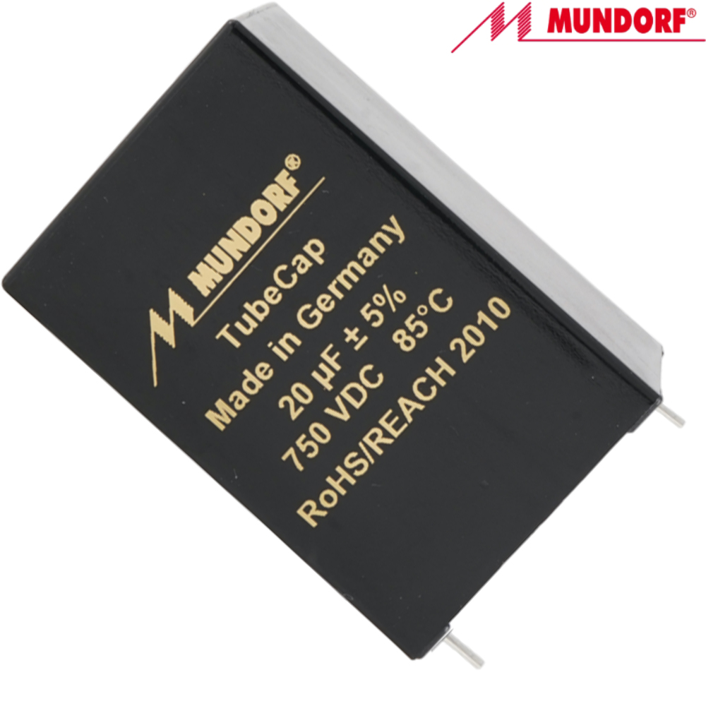 TCAP-20T5.750: 20uF 750Vdc Mundorf MCap TubeCap Capacitor