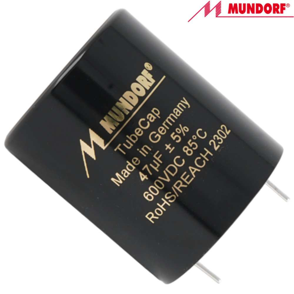 TCAP-47T5.600: 47uF 600Vdc Mundorf MCap TubeCap Capacitor