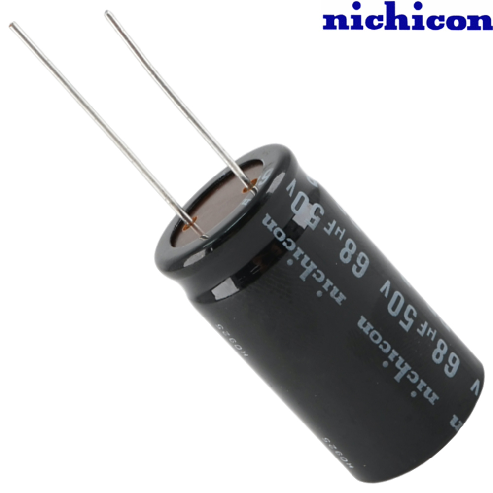 UDB1H680MRM: 68uF 50Vdc Nichicon DB type Electrolytic Capacitor