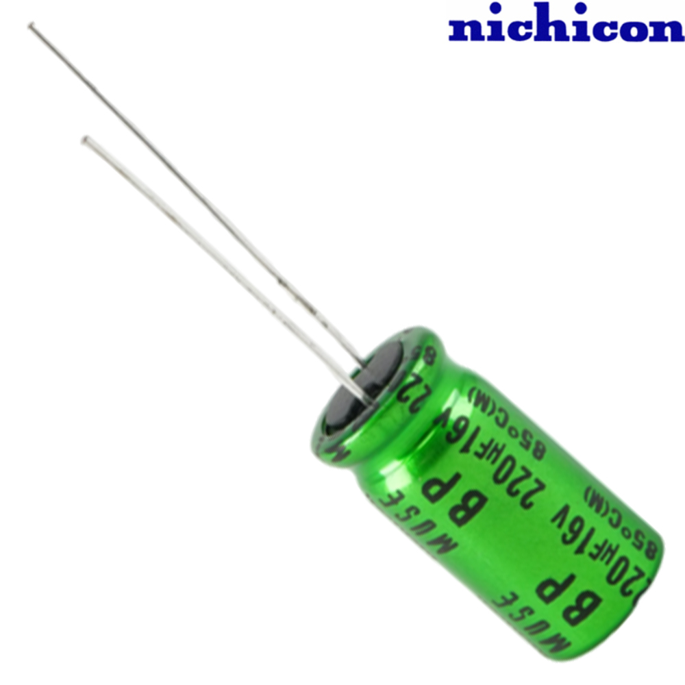 UES1C221MPM: 220uF 16Vdc Nichicon ES type Electrolytic Capacitor