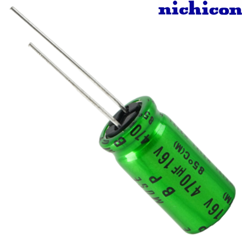 UES1C471MHM: 470uF 16Vdc Nichicon ES type Electrolytic Bipolar Capacitor